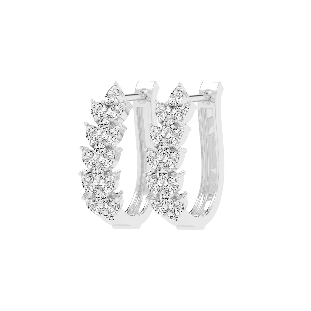Pear-Shaped Vertical Hoop Earrings