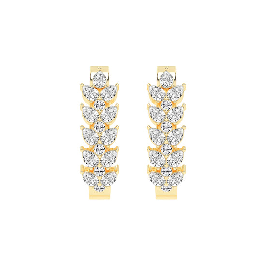 Pear-Shaped Vertical Hoop Earrings