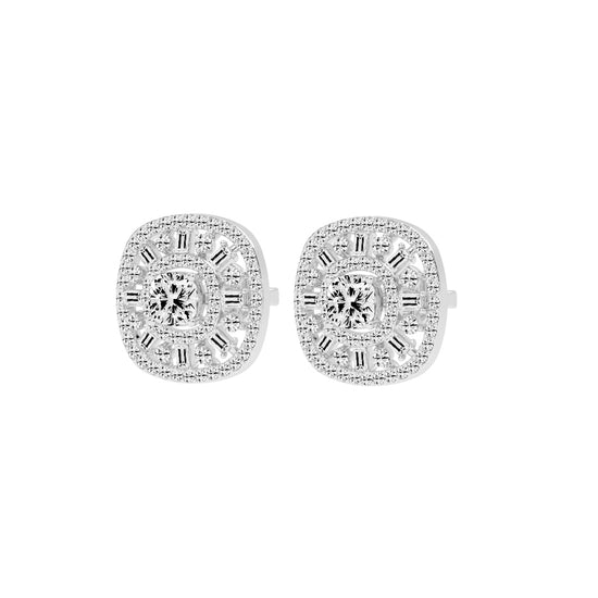Dazzline Cushion Stud Earrings