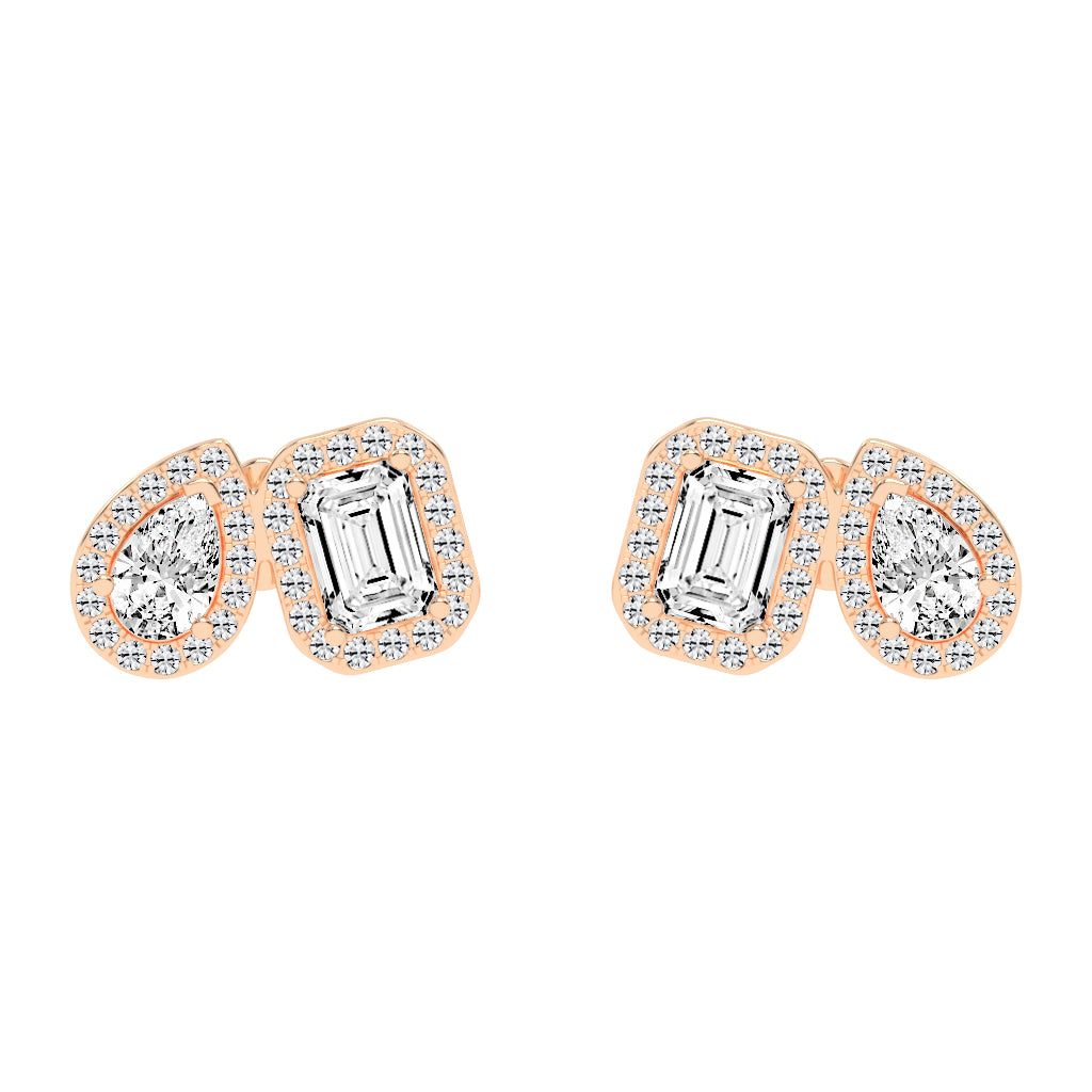 Convertible Halo Stud Earrings