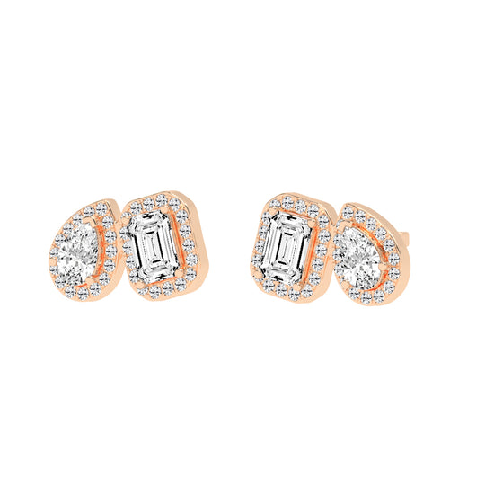 Convertible Halo Stud Earrings