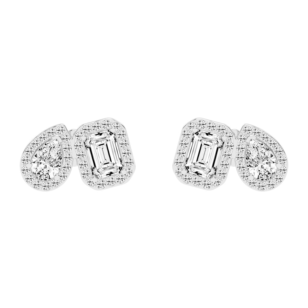 Convertible Halo Stud Earrings