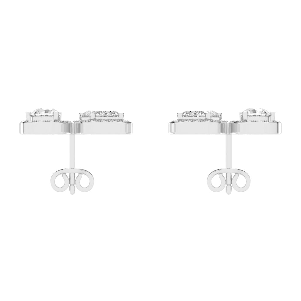 Convertible Halo Stud Earrings