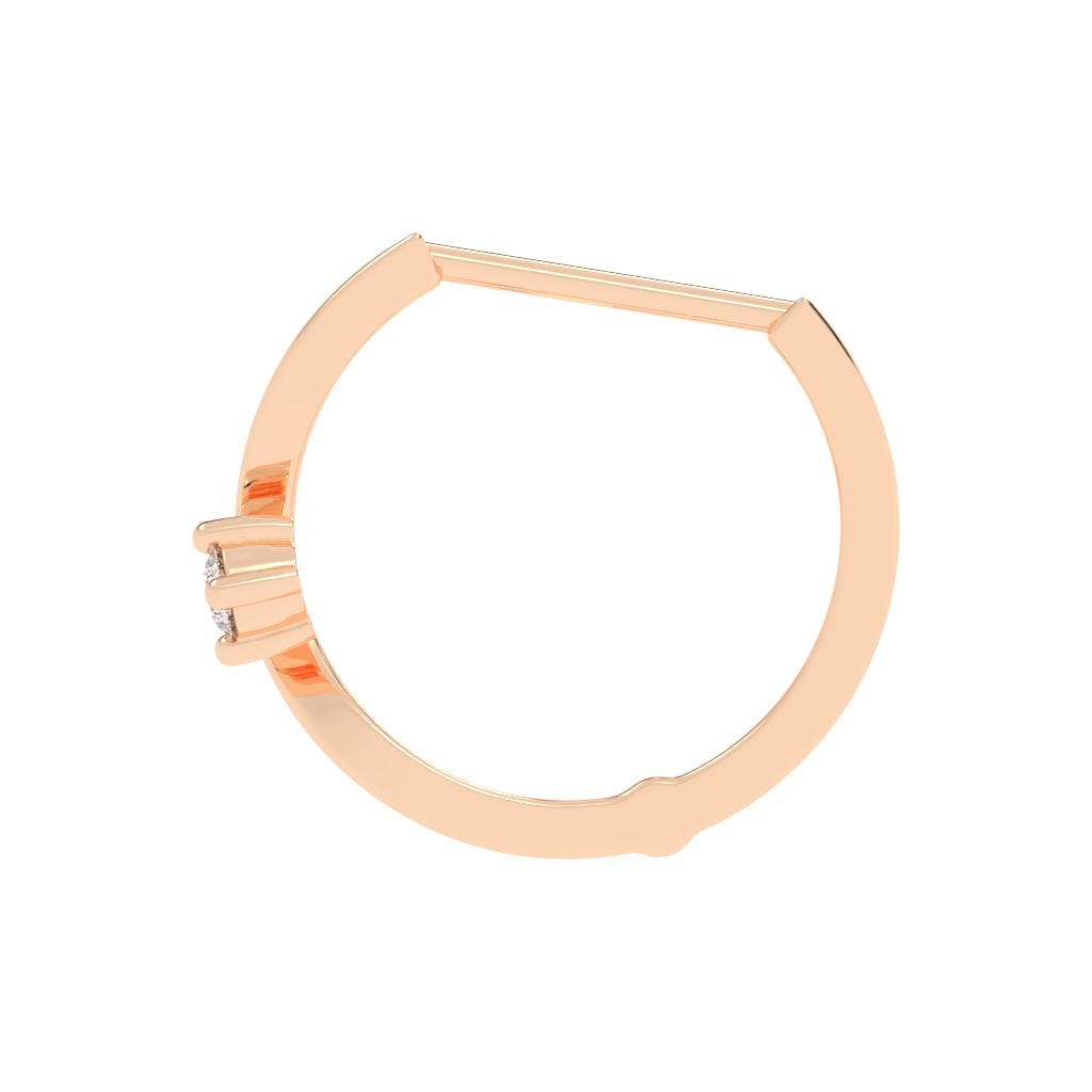 Wavy Solitaire Huggie Hoops