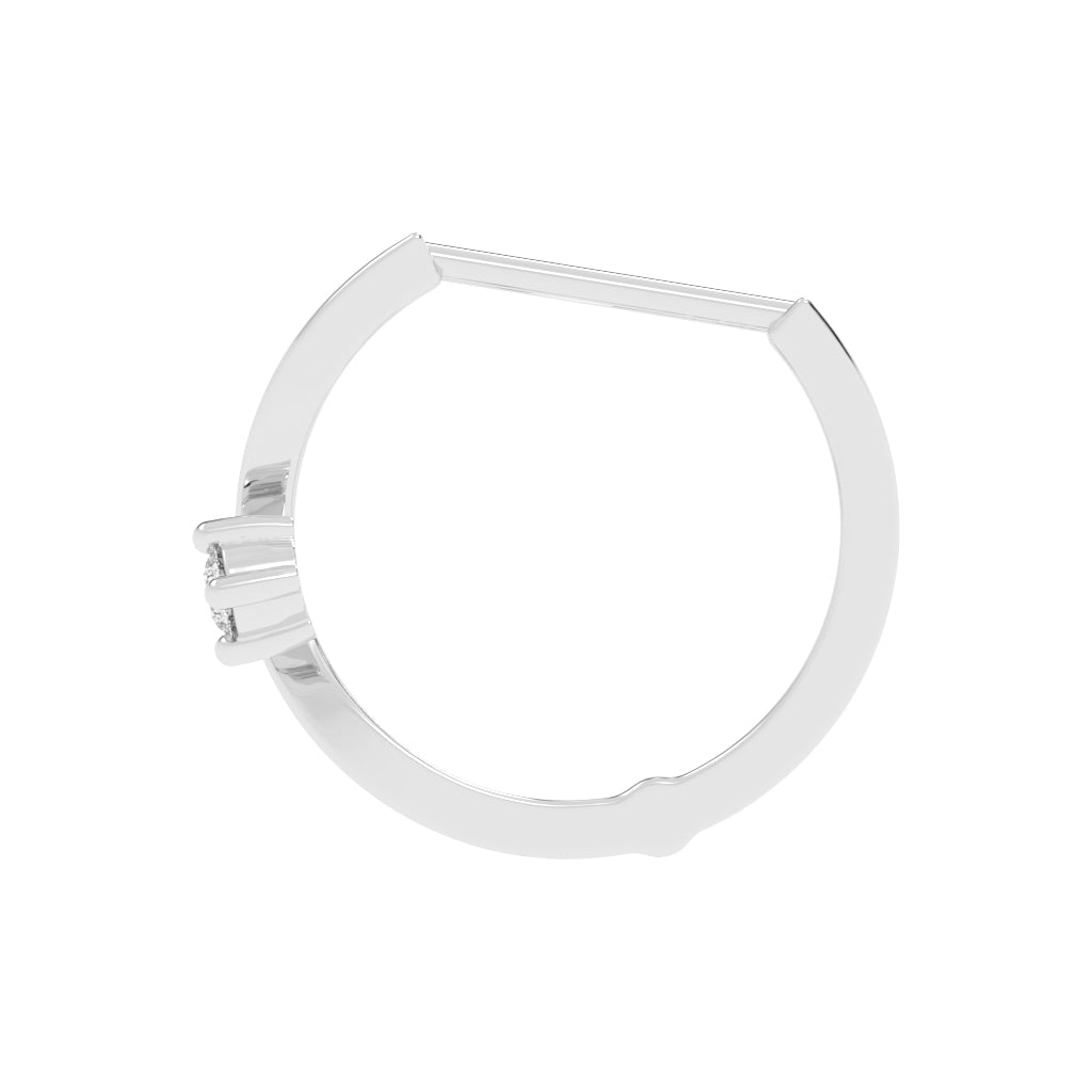 Wavy Solitaire Huggie Hoops