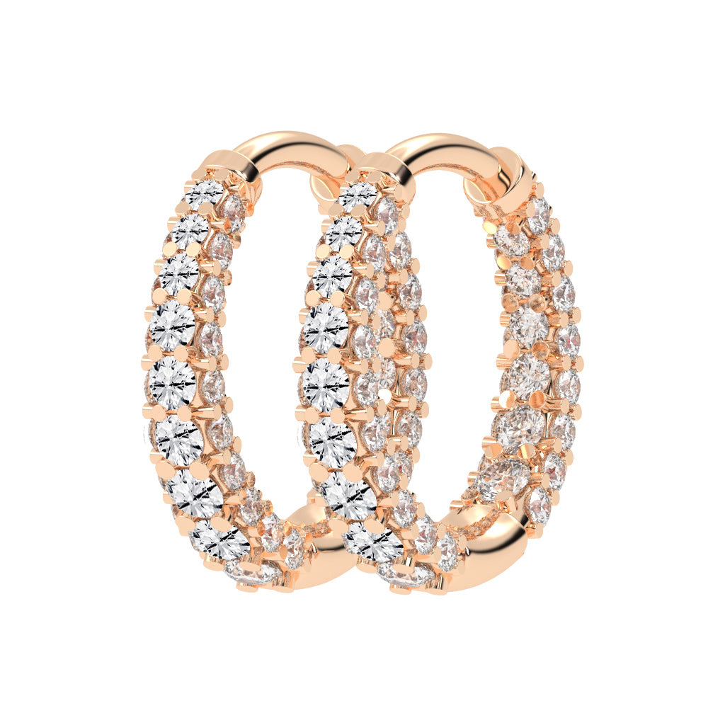 Double Row Pave Aura Hoops
