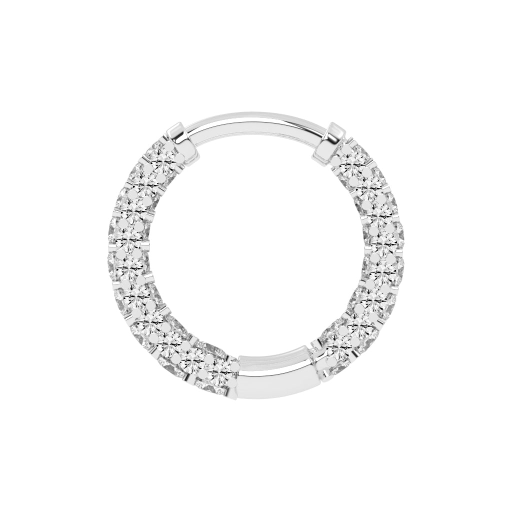 Double Row Pave Aura Hoops
