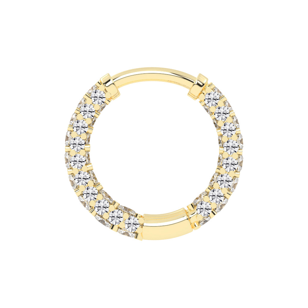 Double Row Pave Aura Hoops