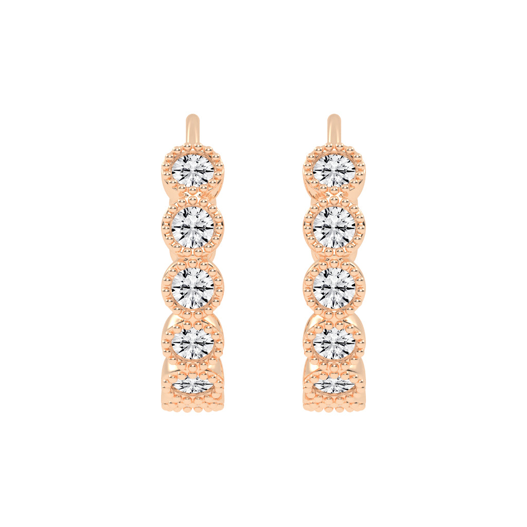 Milgrain Bezel Sway Hoops