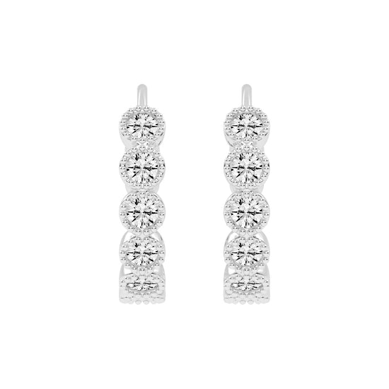 Milgrain Bezel Sway Hoops