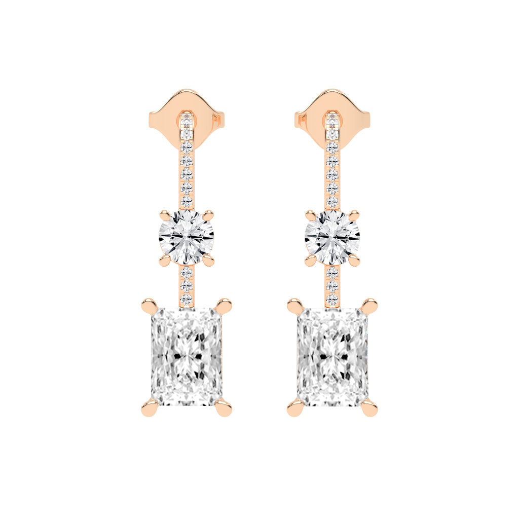 Radiant Cut Drop Earrings