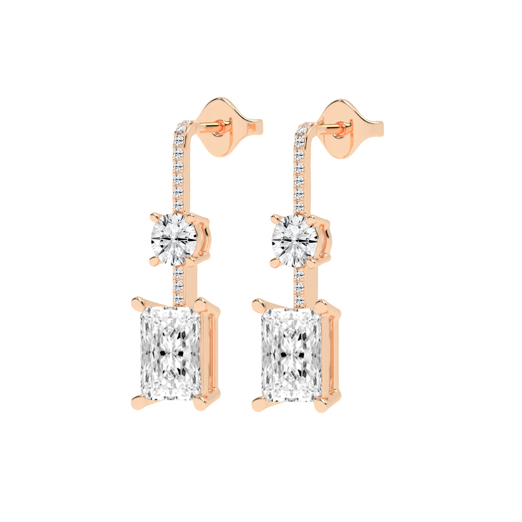 Radiant Cut Drop Earrings