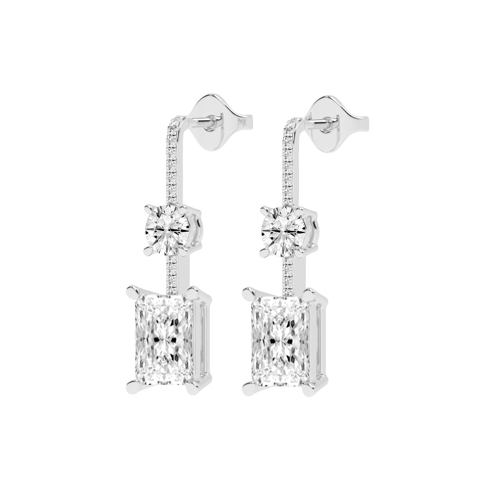 Radiant Cut Drop Earrings