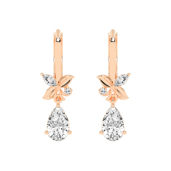 Floral Pear Drop Earrings