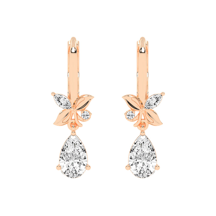 Floral Pear Drop Earrings