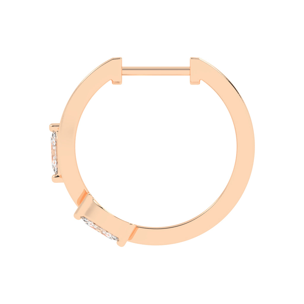 Marquise Solitaire Twist Hoops