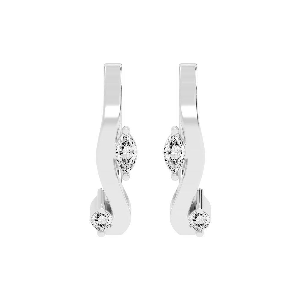 Marquise Solitaire Twist Hoops