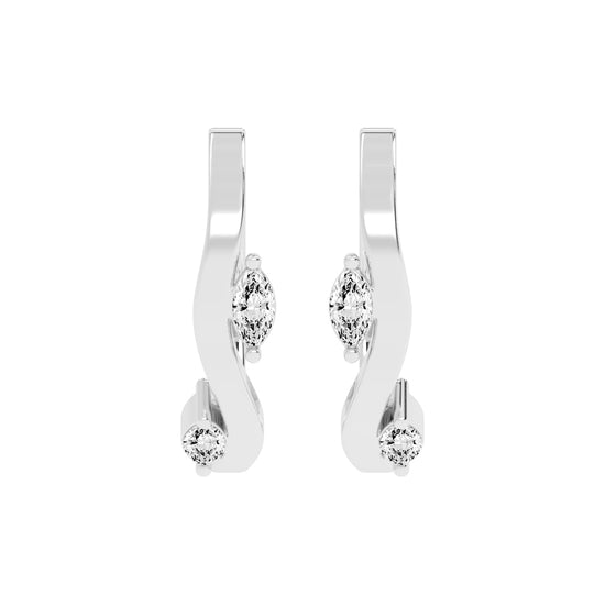 Marquise Solitaire Twist Hoops