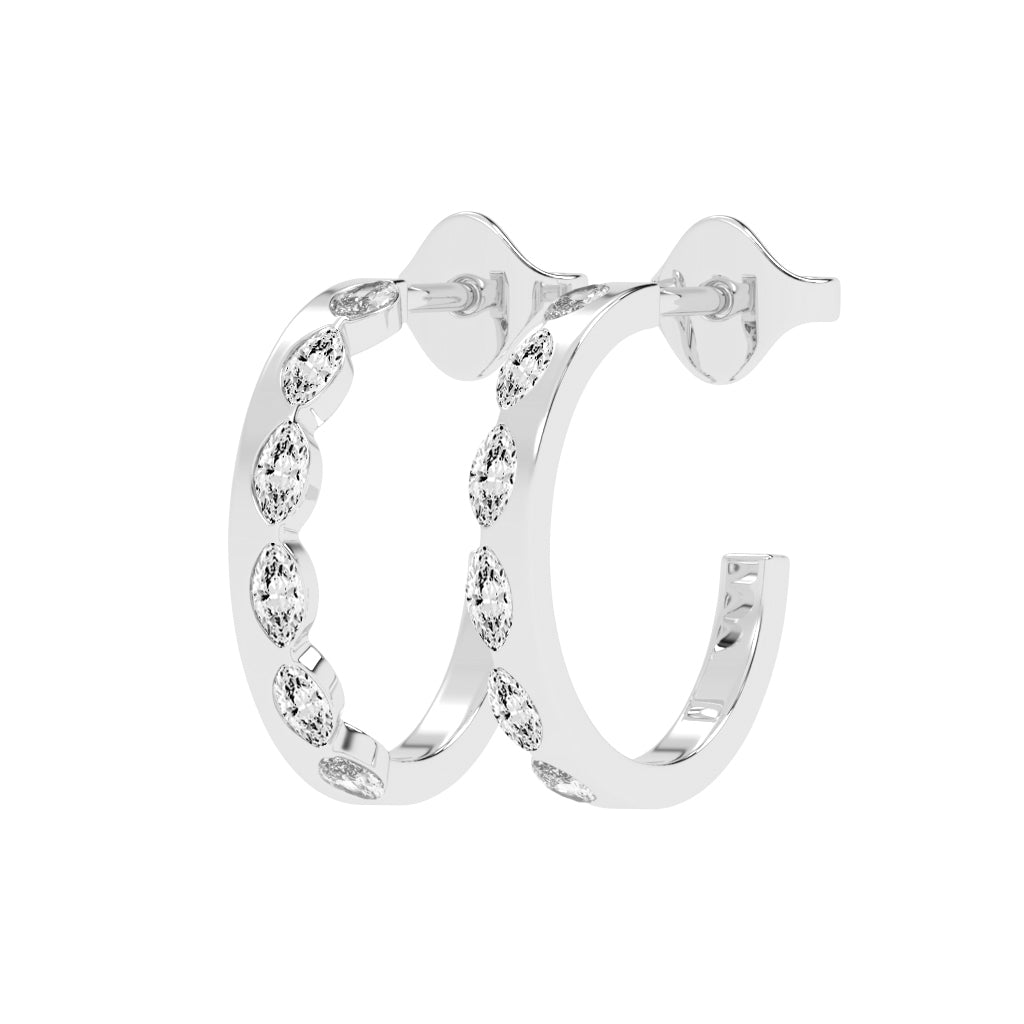 Marquise Half Hoop Earrings