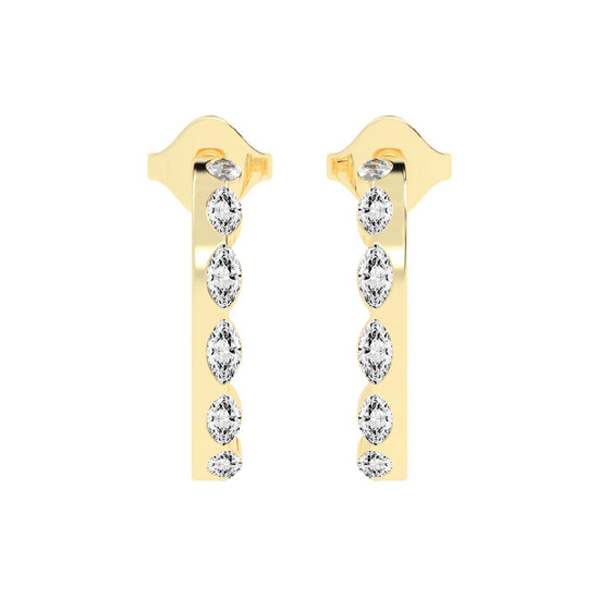Marquise Half Hoop Earrings