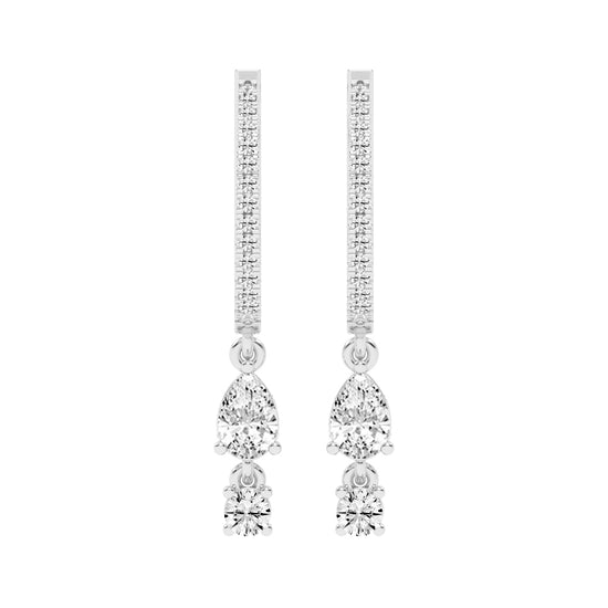 Sway Hoop with Pear & Round Drop Earrings