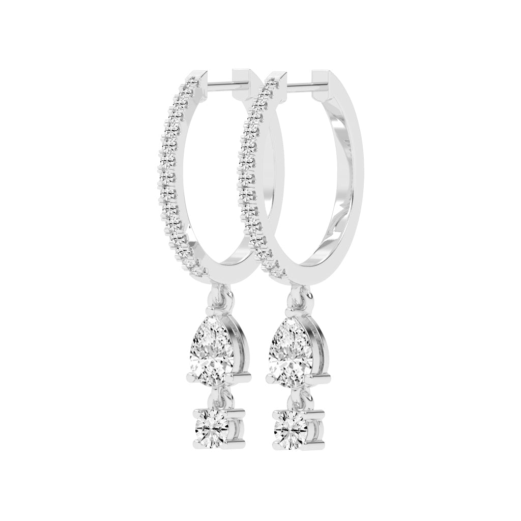 Sway Hoop with Pear & Round Drop Earrings