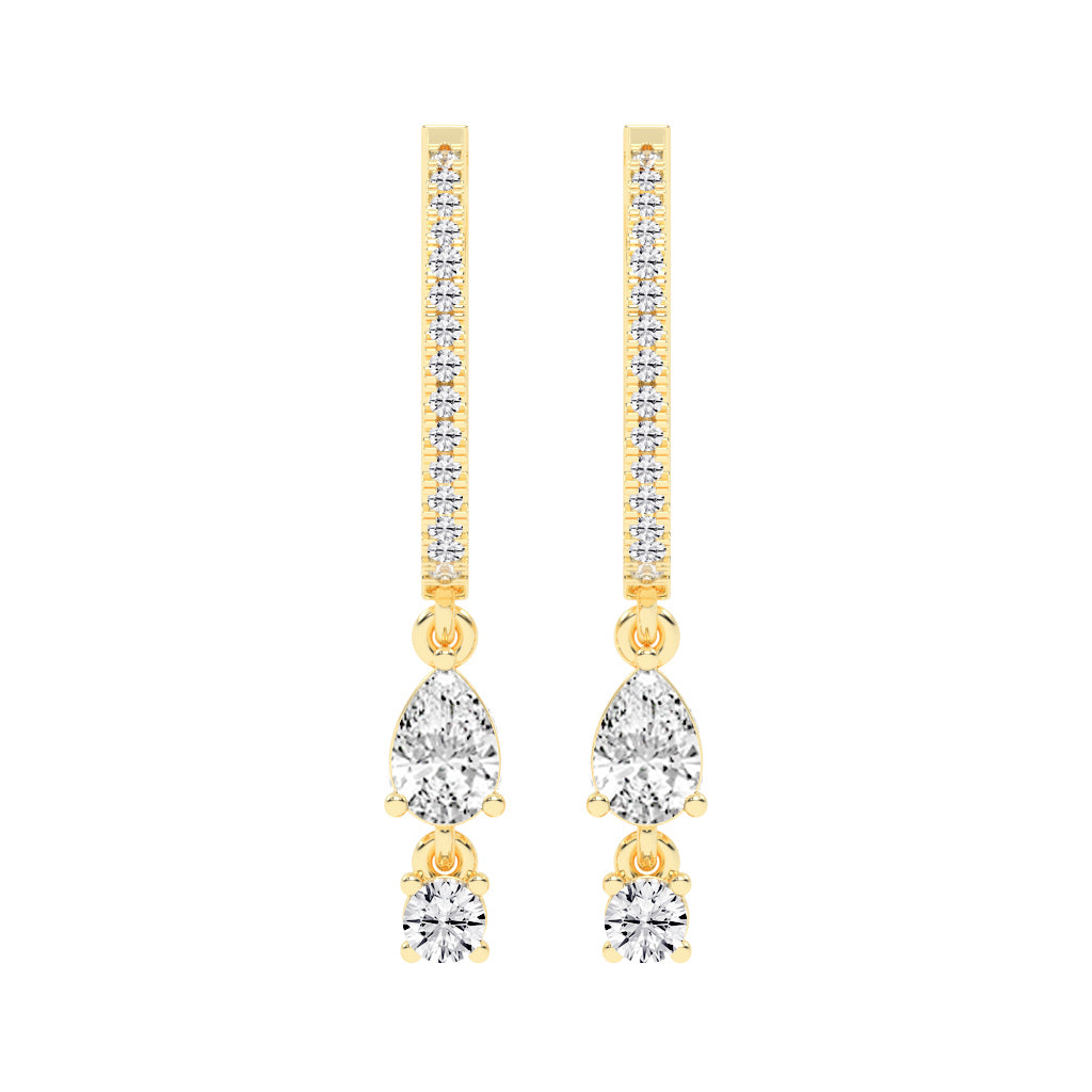 Sway Hoop with Pear & Round Drop Earrings