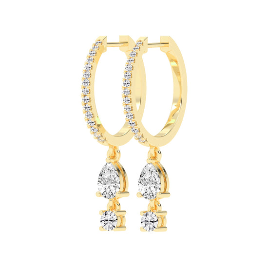 Sway Hoop with Pear & Round Drop Earrings
