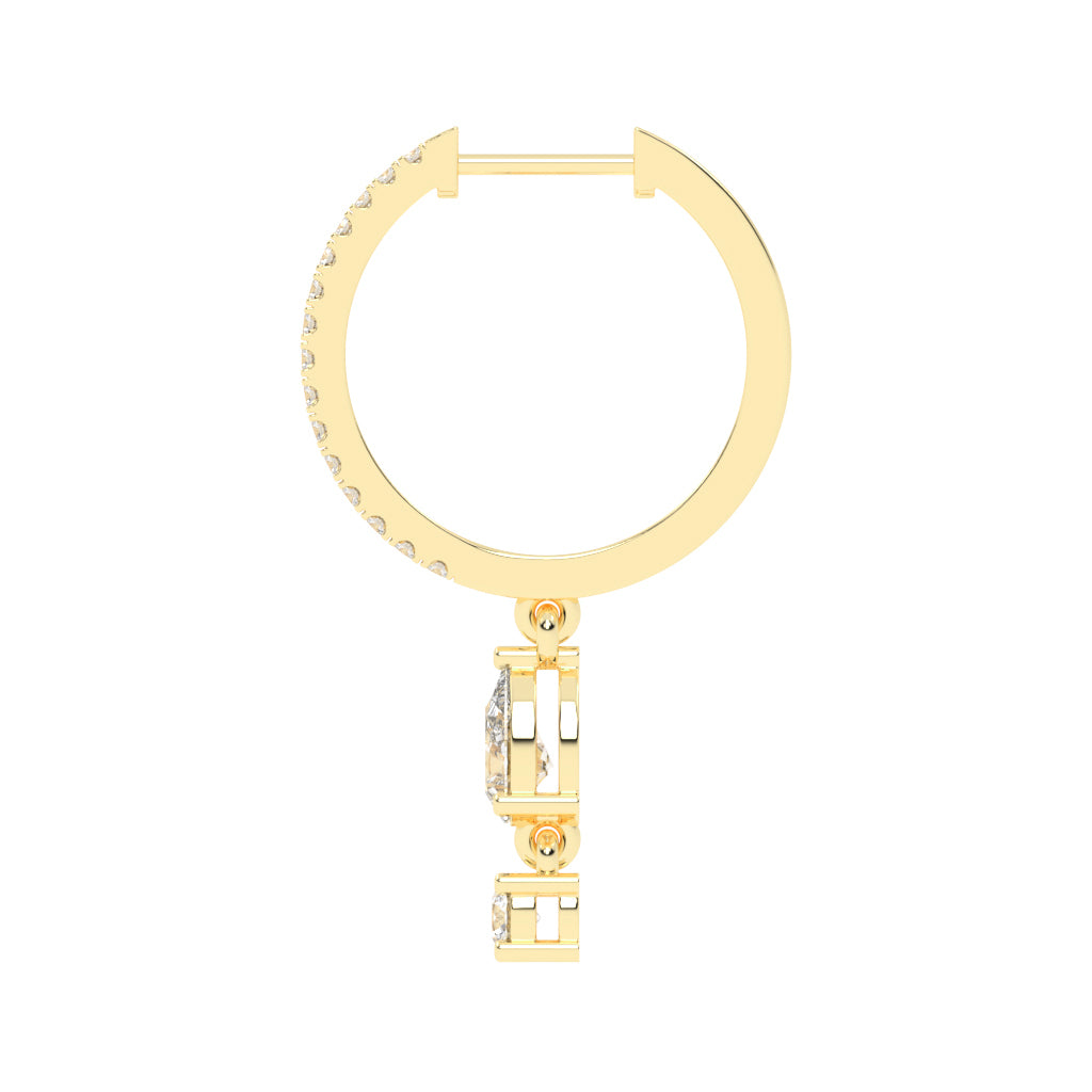Sway Hoop with Pear & Round Drop Earrings