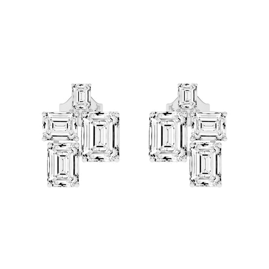 GeoLuxe Emerald Cluster Earrings