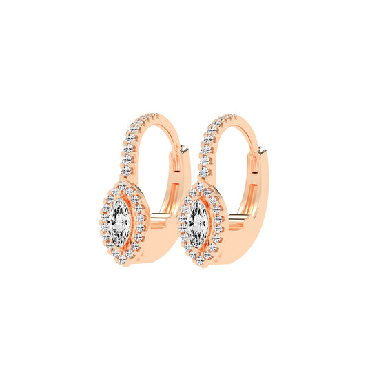 Elysian Marquise Halo Hoops Earrings
