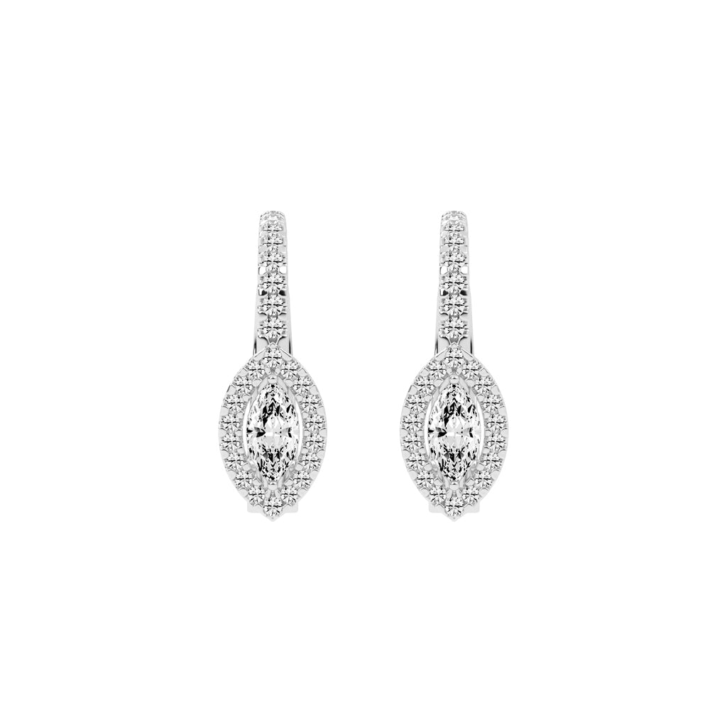 Elysian Marquise Halo Hoops Earrings