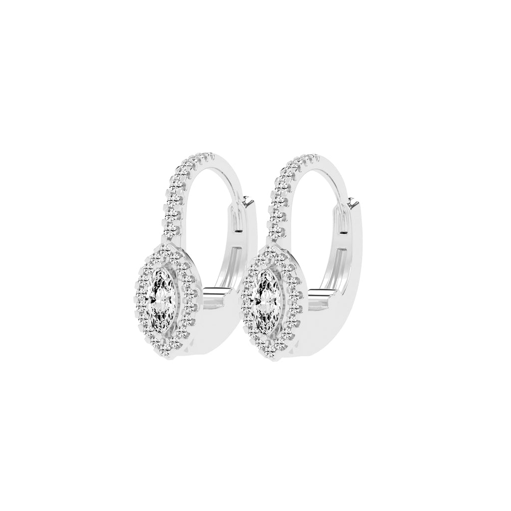 Elysian Marquise Halo Hoops Earrings