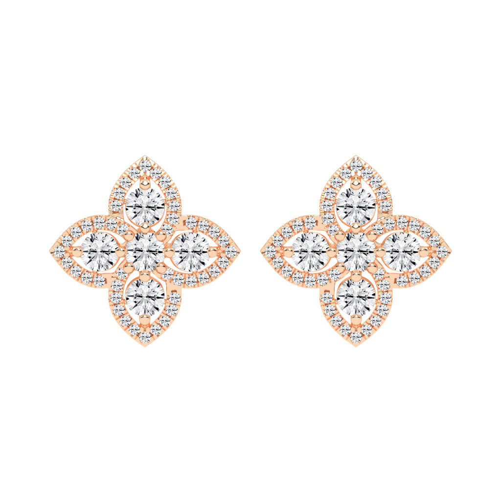 Starlight Petal Diamond Halo Studs