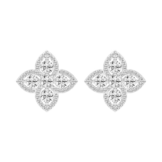 Starlight Petal Diamond Halo Studs