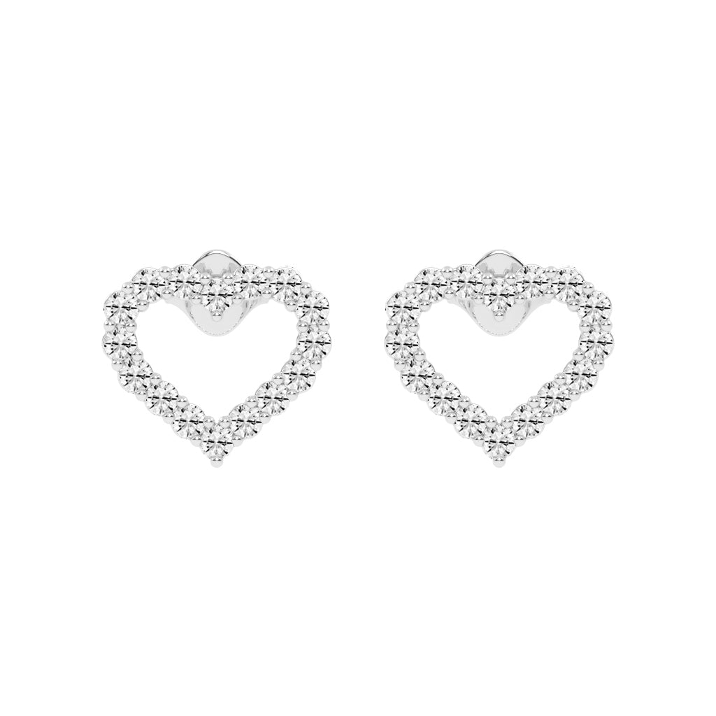 Open Heart Diamond Sparkle Studs
