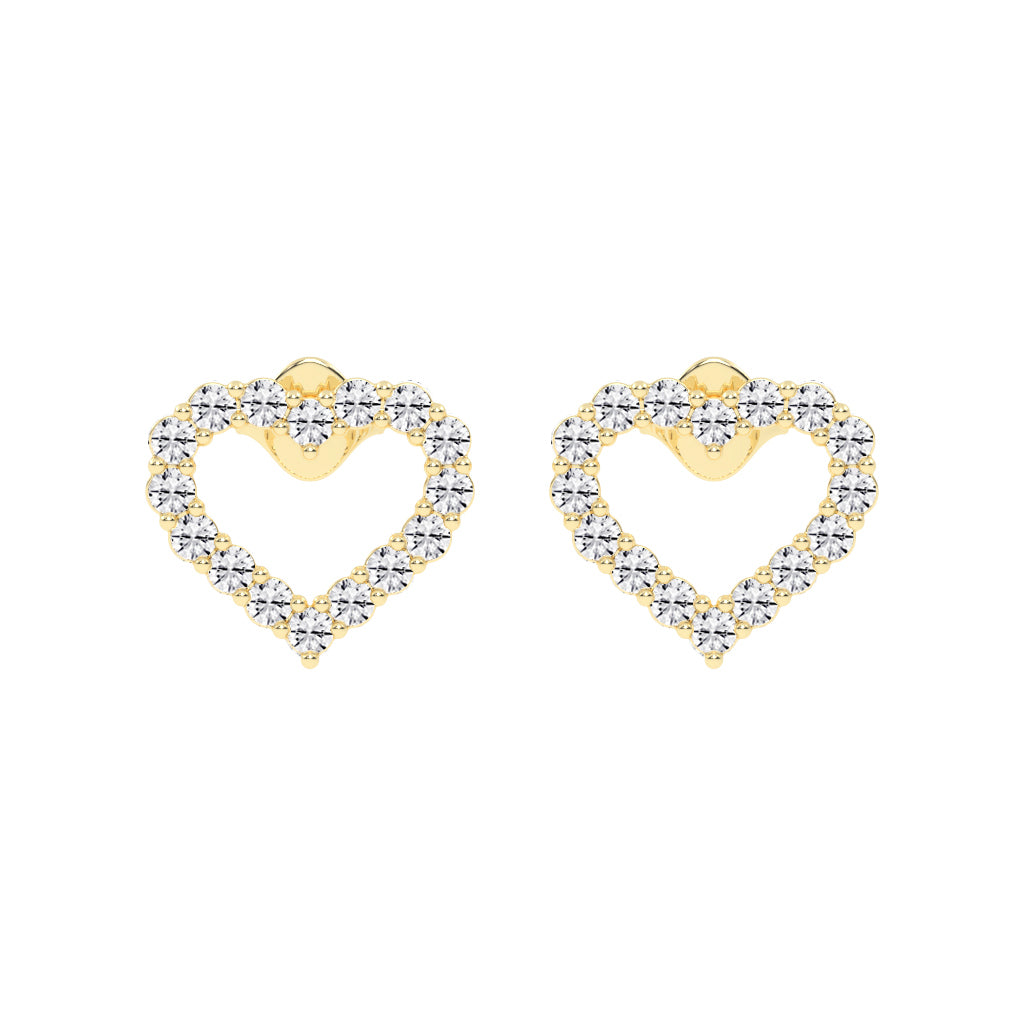 Open Heart Diamond Sparkle Studs