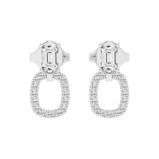 Baguette Cut & Pavé Diamond Earrings