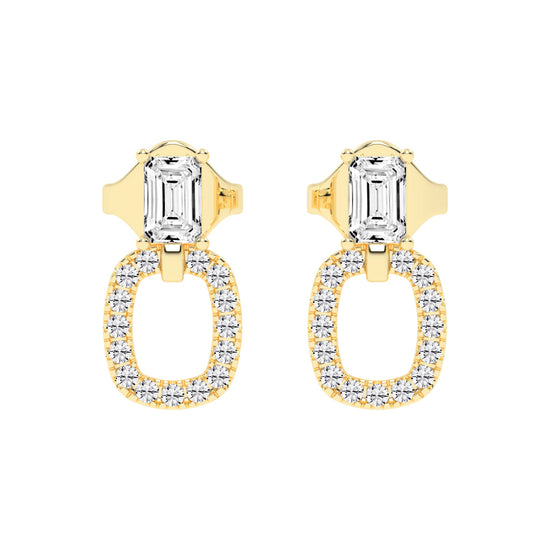 Baguette Cut & Pavé Diamond Earrings
