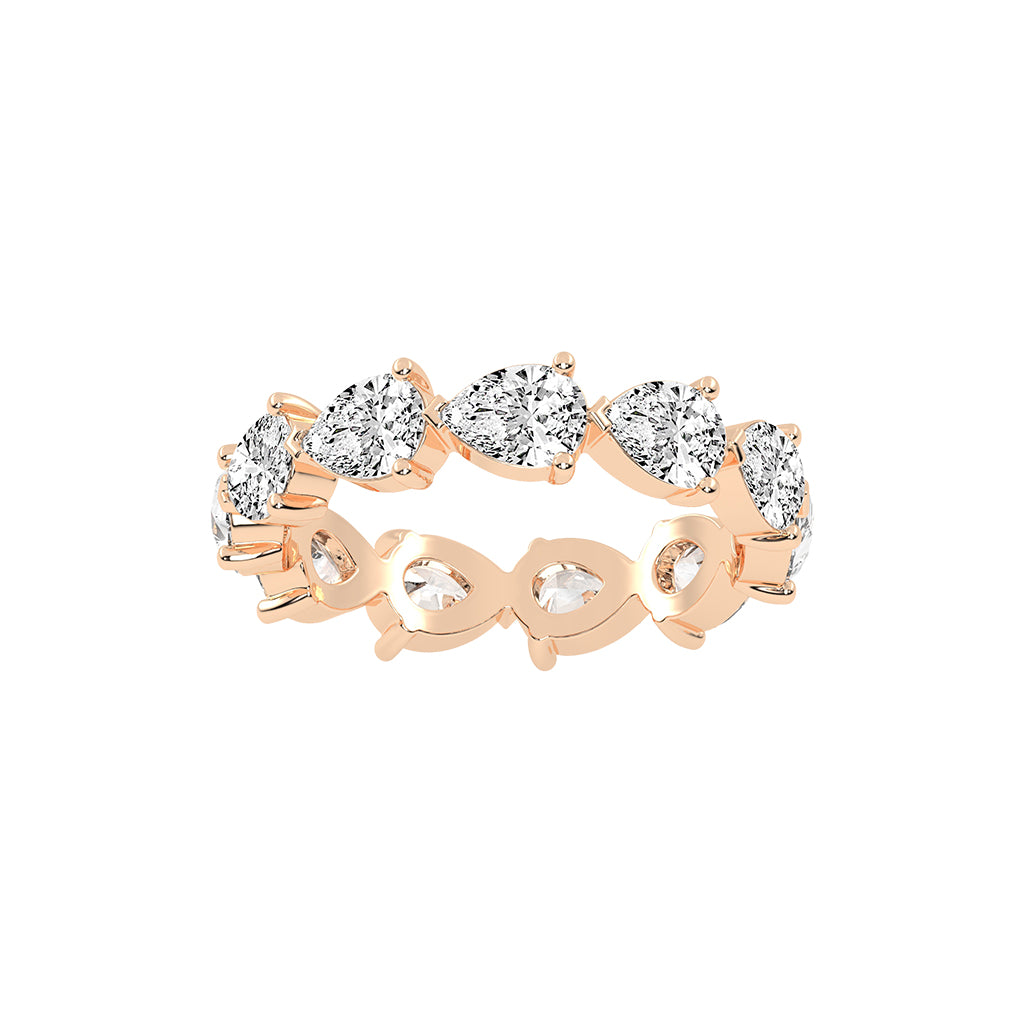 Crystallia pear cut eternity lab diamond ring