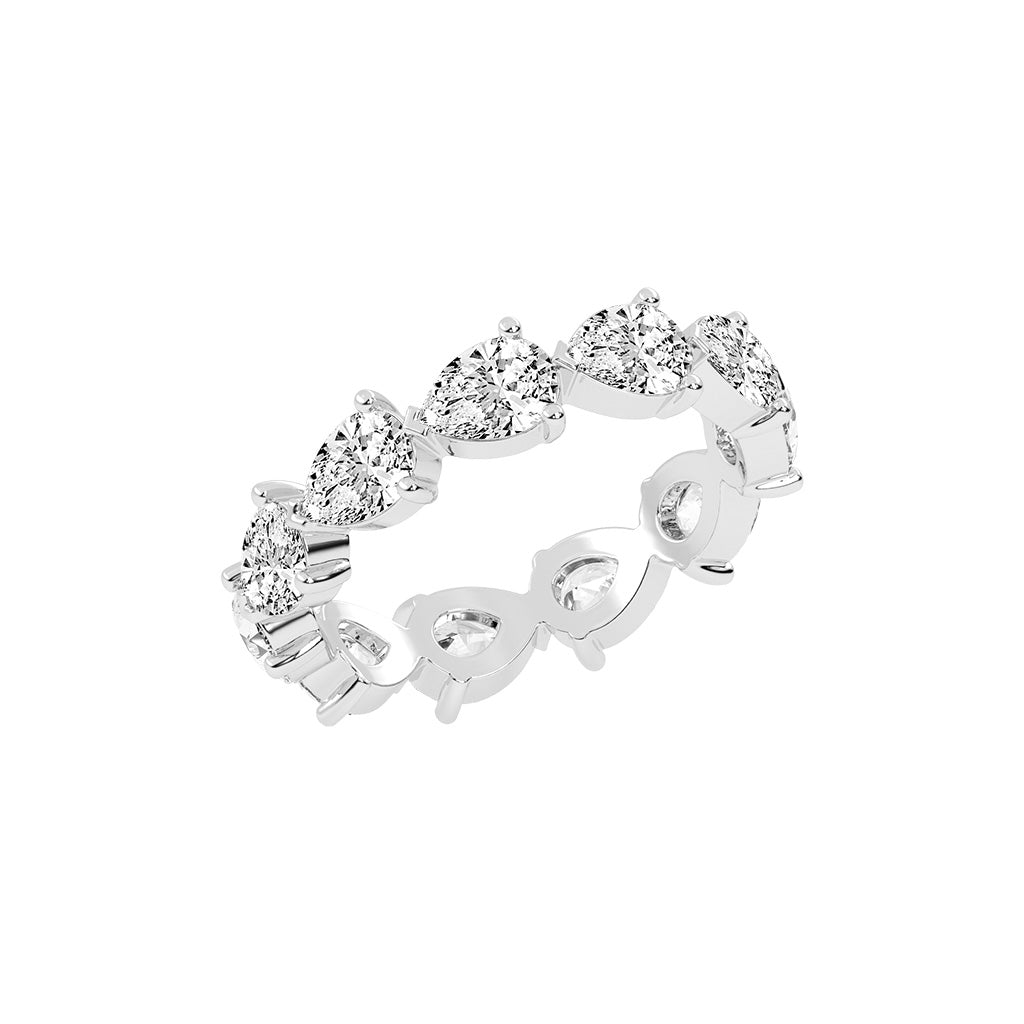 Crystallia pear cut eternity lab diamond ring
