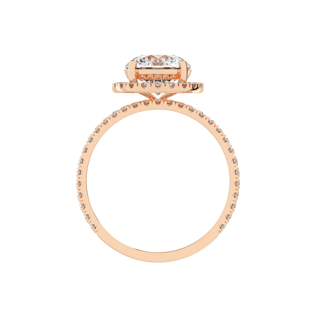 Halorina two row round cut halo lab diamond ring