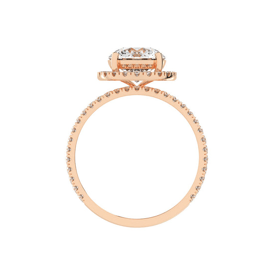Halorina two row round cut halo lab diamond ring