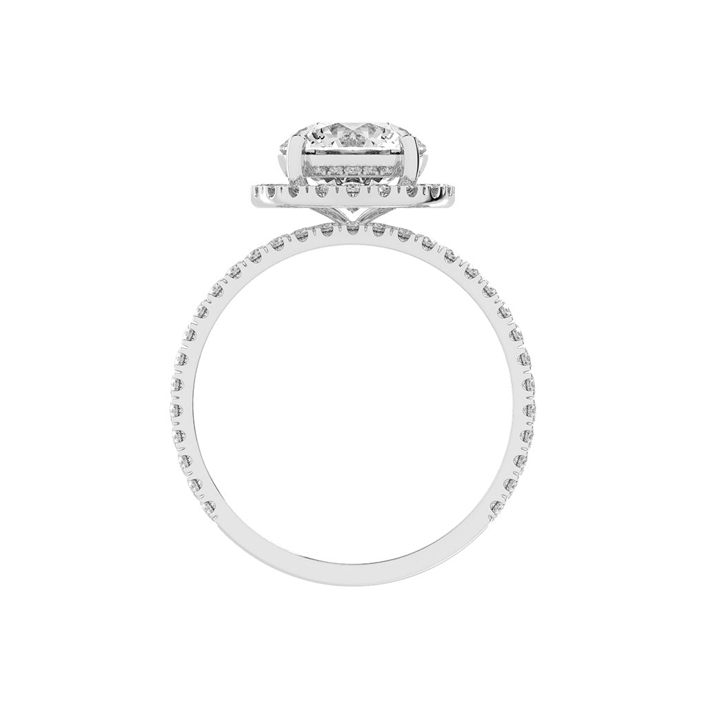 Halorina two row round cut halo lab diamond ring