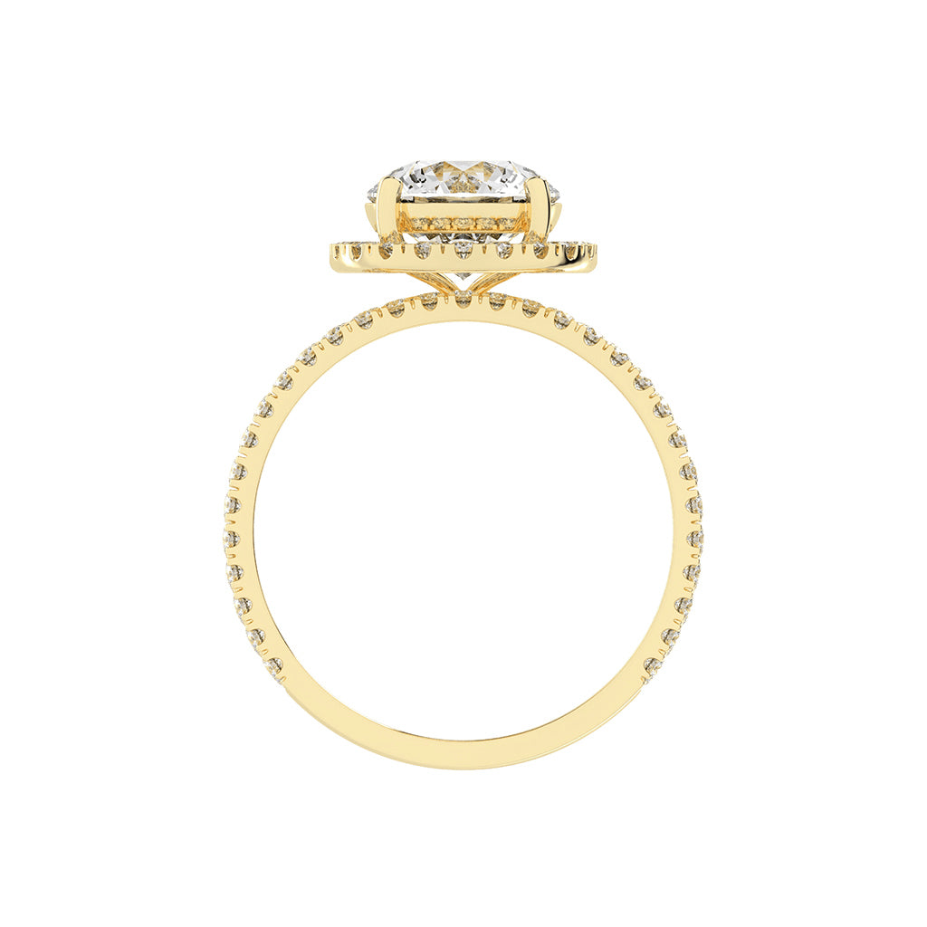 Halorina two row round cut halo lab diamond ring