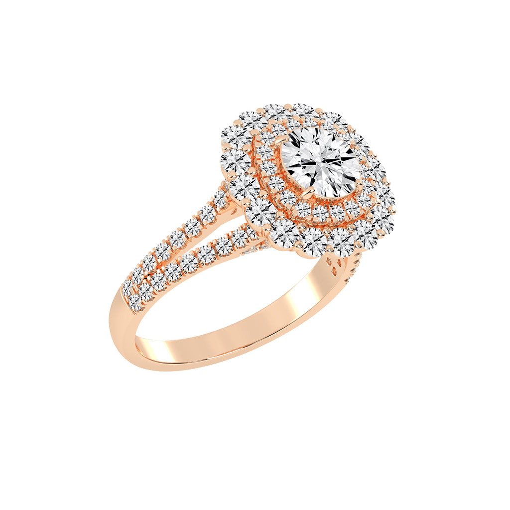Alurex sterling round cut classic lab diamond ring