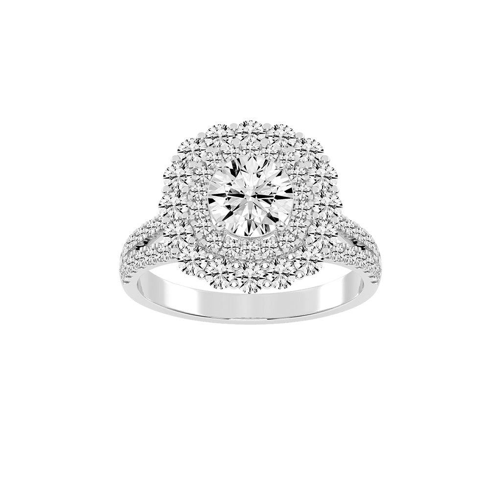 Alurex sterling round cut classic lab diamond ring