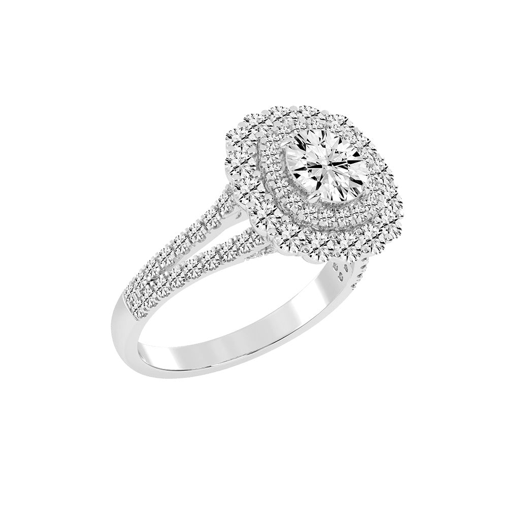 Alurex sterling round cut classic lab diamond ring