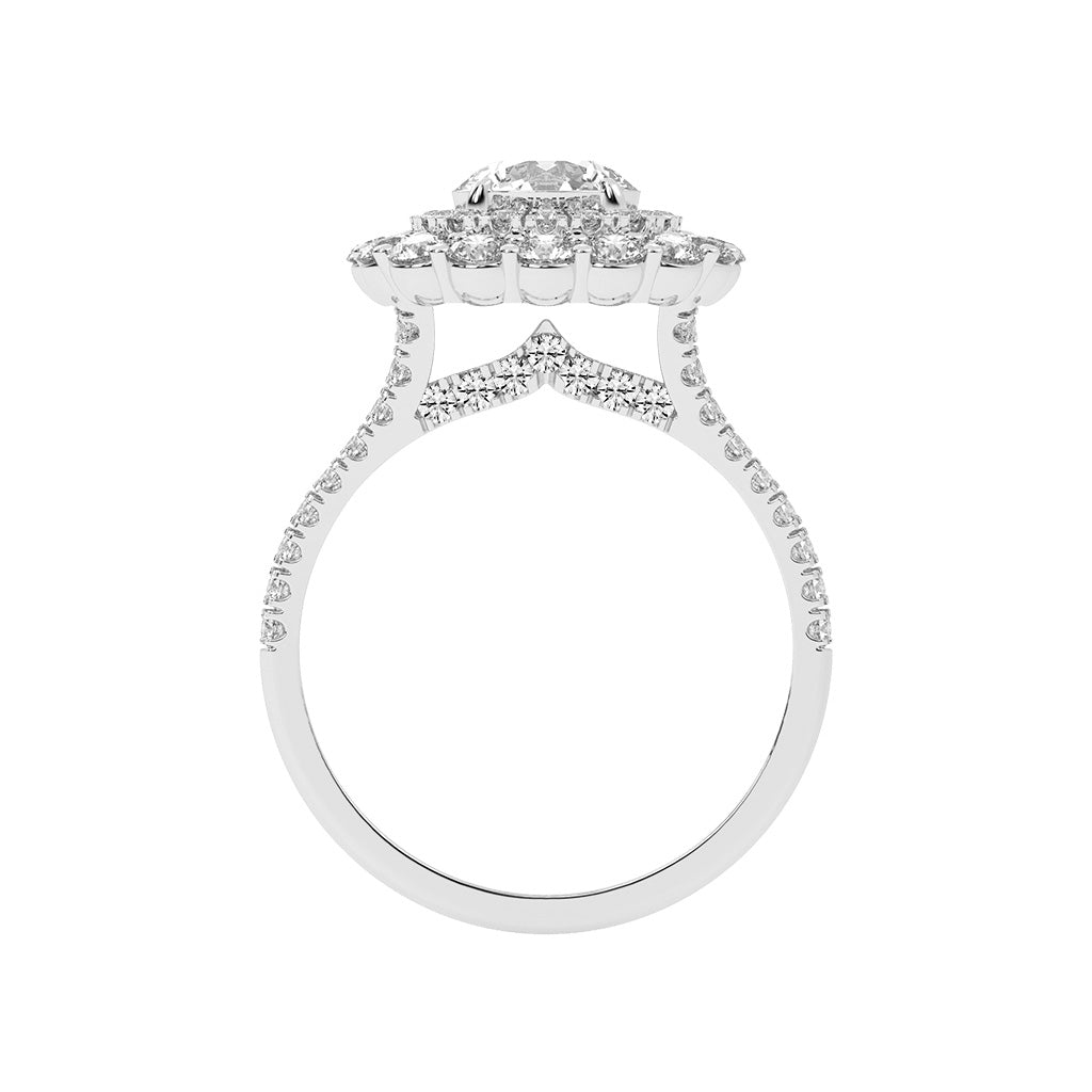 Alurex sterling round cut classic lab diamond ring