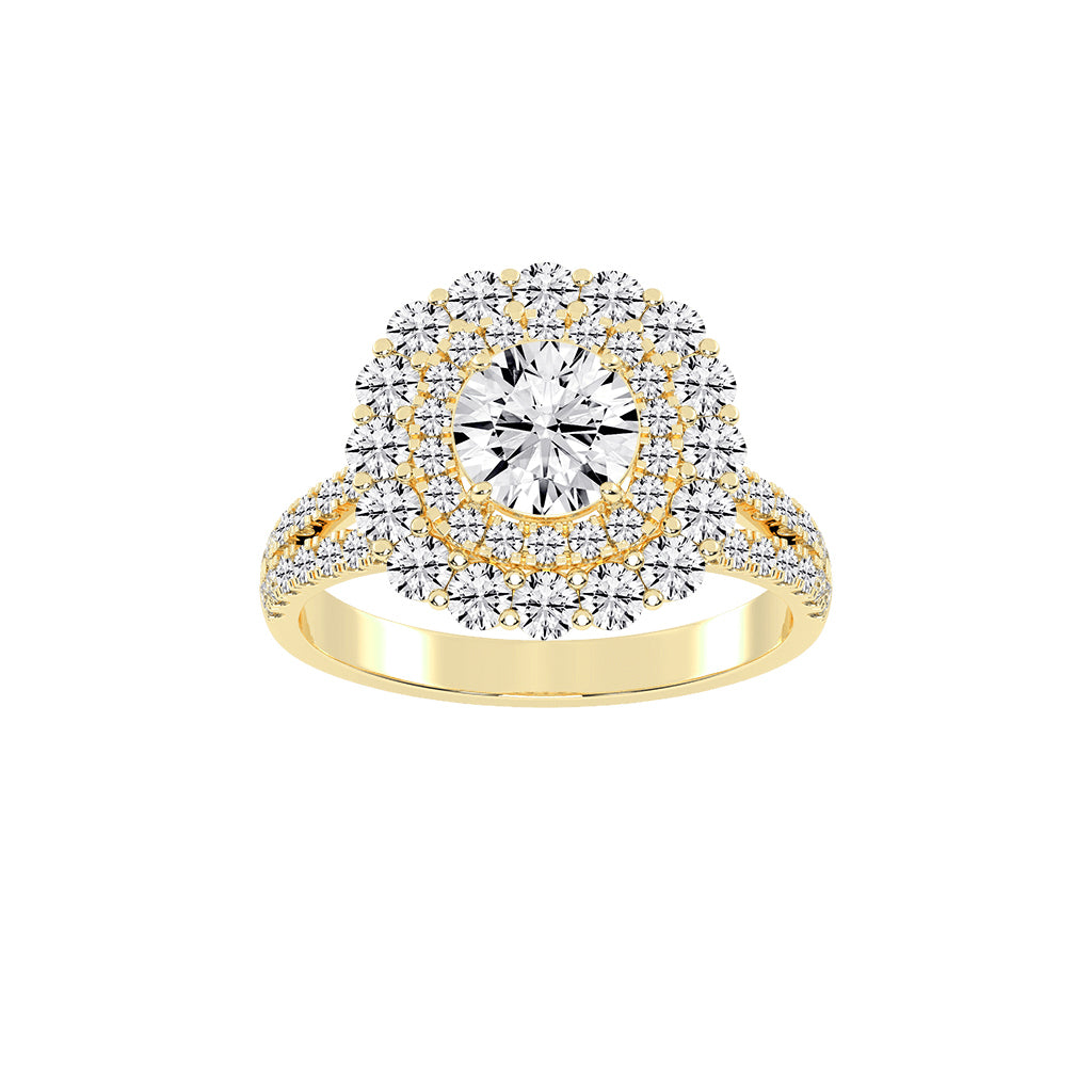 Alurex sterling round cut classic lab diamond ring
